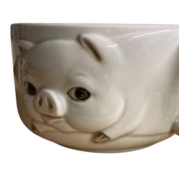 Vtg OTAGIRI 3D Piggy soup bowl mug 1980 relief pig EUC - Picture 9 of 11